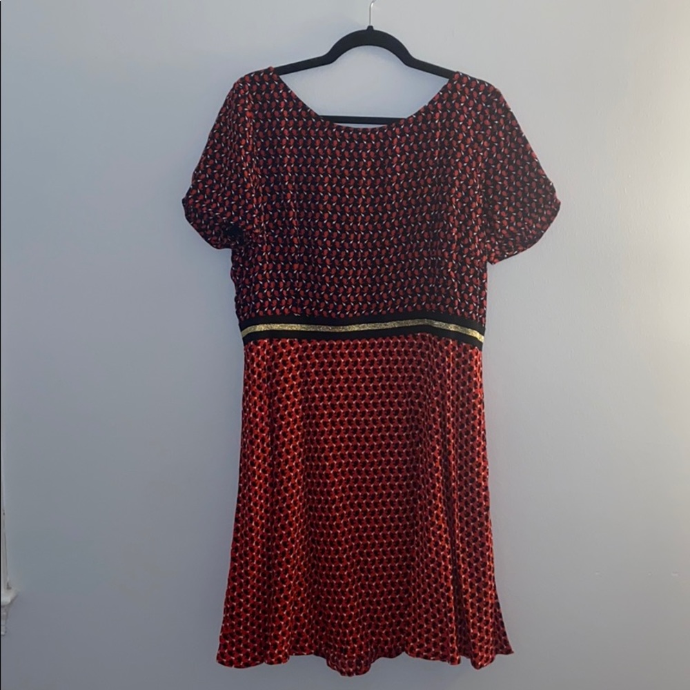 Anthropologie Maeve An Red Bunny Print Dress